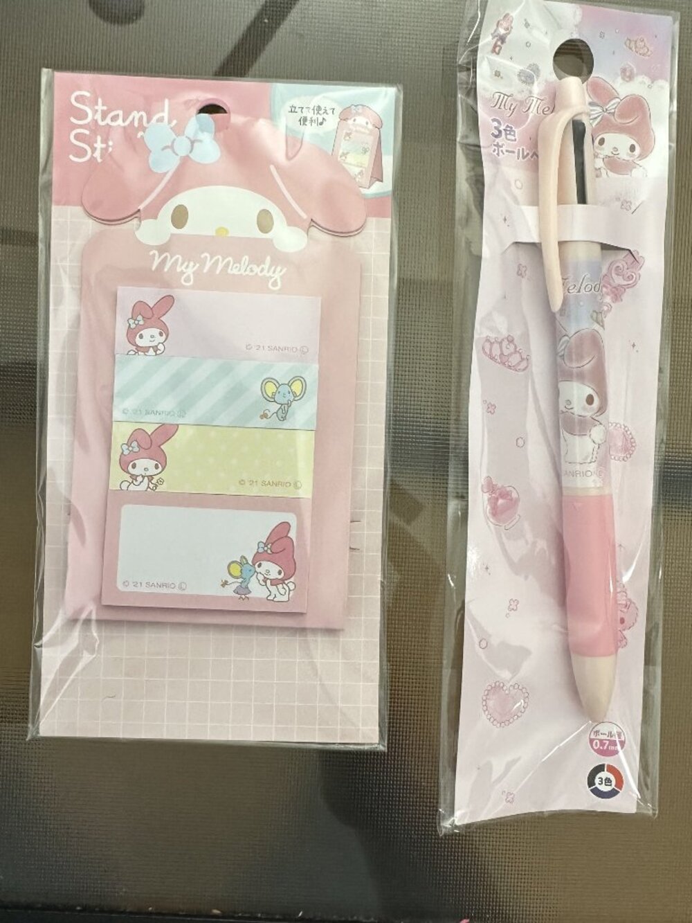 Sanrio My Melody Stand Sticky Notes and 3-Colour Pen